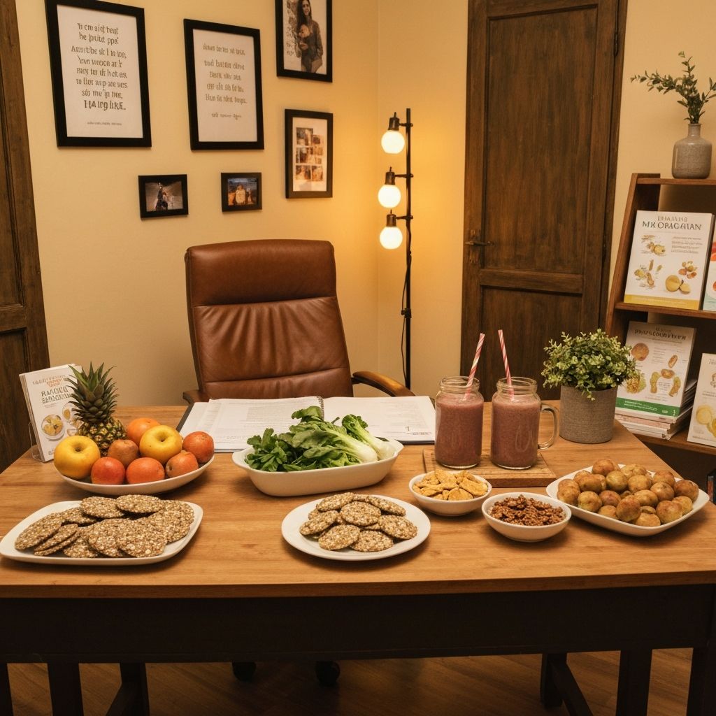 Nutrition consultation session with educational materials